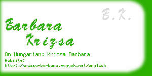 barbara krizsa business card